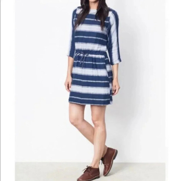 Ace & Jig dress navy, grey and silver long sleeve striped size medium - Picture 3 of 6